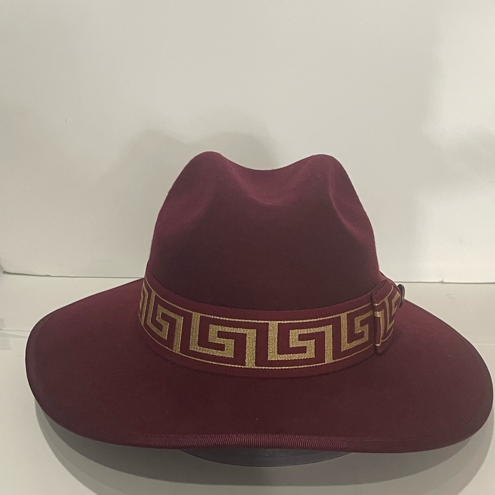 Bruno Capelo hat brim fedora wool burgundy